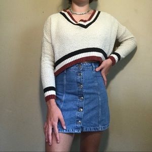 Button down jean skirt